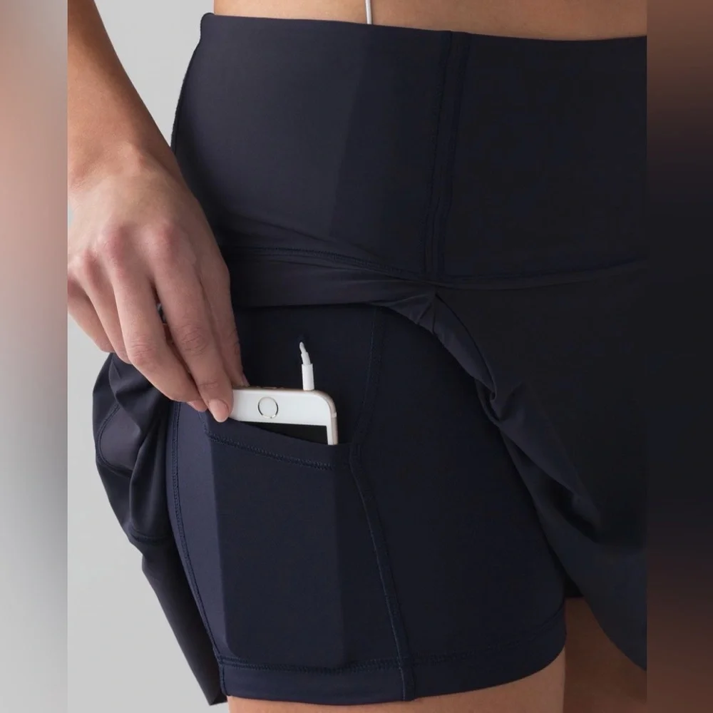 Lululemon Lost in Pace Midnight Navy Skirt *Tall* 15” size 8 - Picture 3 of 8